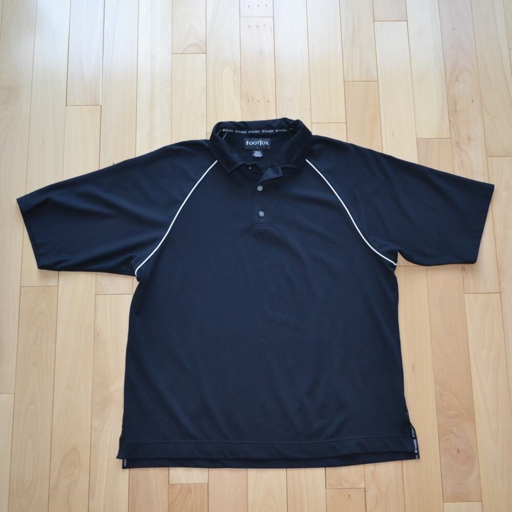 FootJoy Short Sleeve Polo Shirt Size Large Black